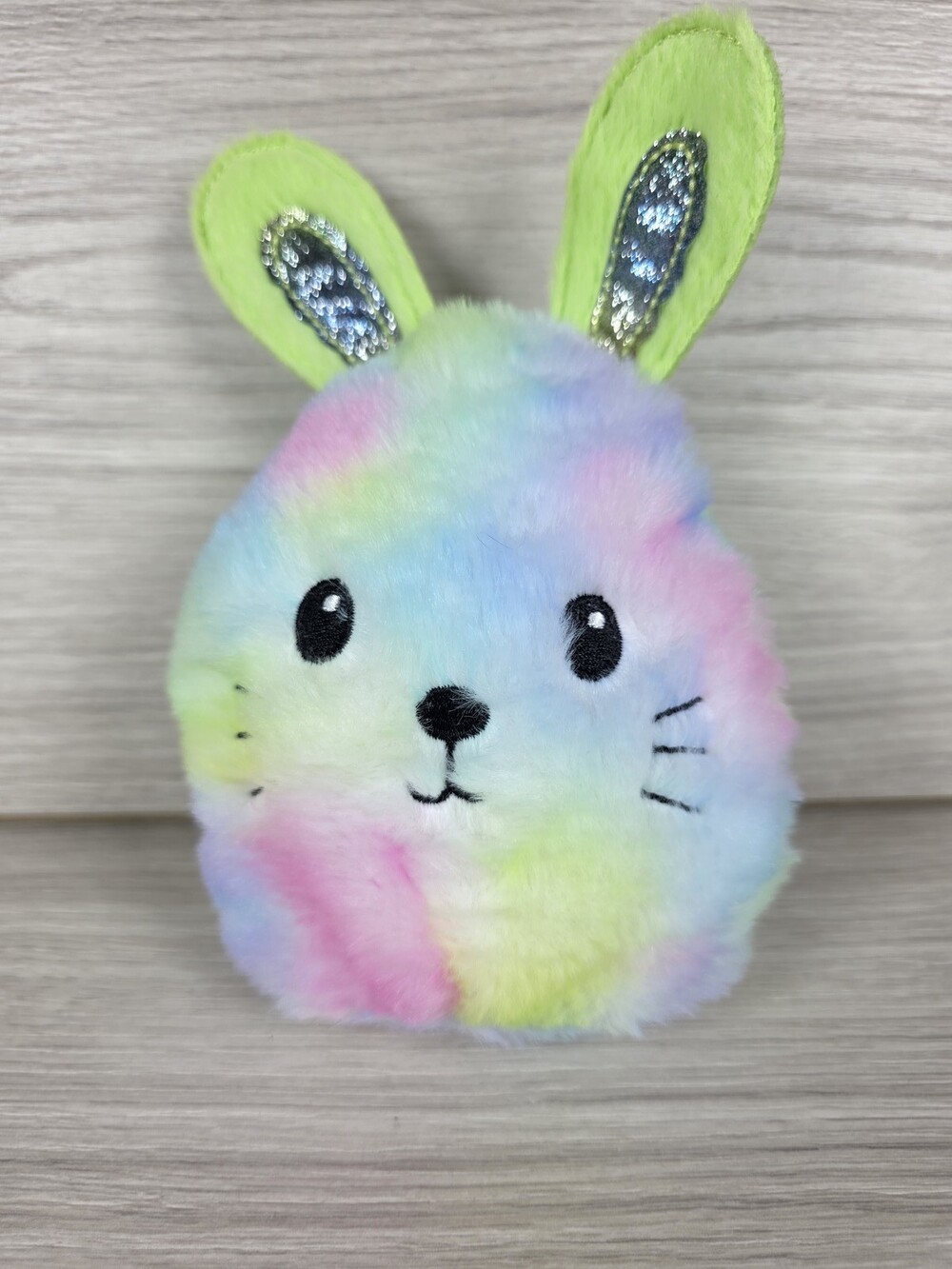 Walmart Plush Bunny w Pastel Sequin Ears and Embroidered Details SU36